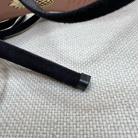 AQUAZZURA Reve Embellished Black Suede Evening High Heel Sandals Bow size 38.5 - Picture 15 of 16